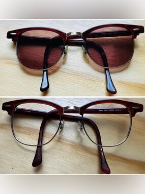 Vintage Ray-Ban W0366 USA Burgundy Browline Frames B&L Clubmaster